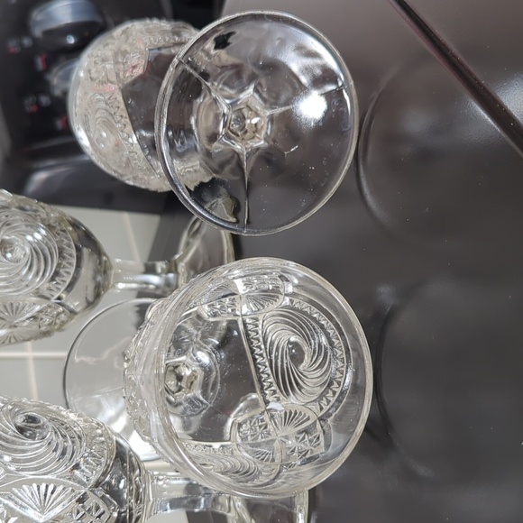 Set of 4 Cannonball Pinwheel Water Goblets US Glass Company - Picture 8 of 9